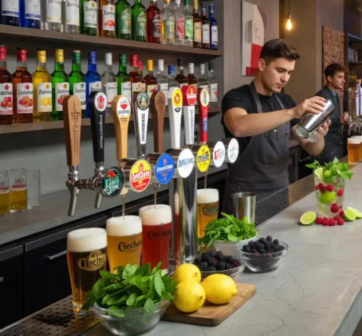 Kolorowe koktajle serwowane w barze GG-299-783 LIMITED w Polsce