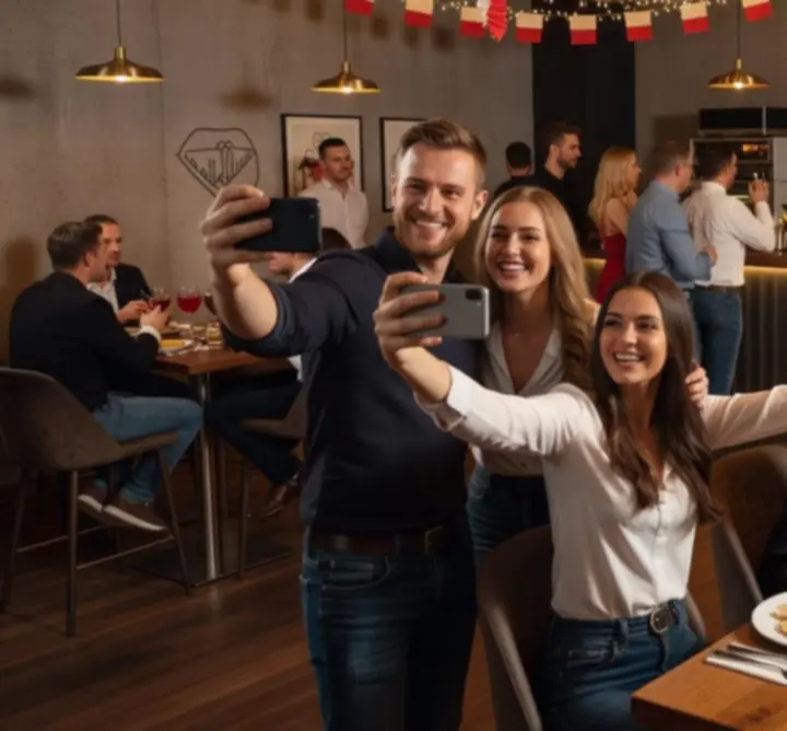 Impreza w GG-299-783 LIMITED z gośćmi przy barze i stolikach