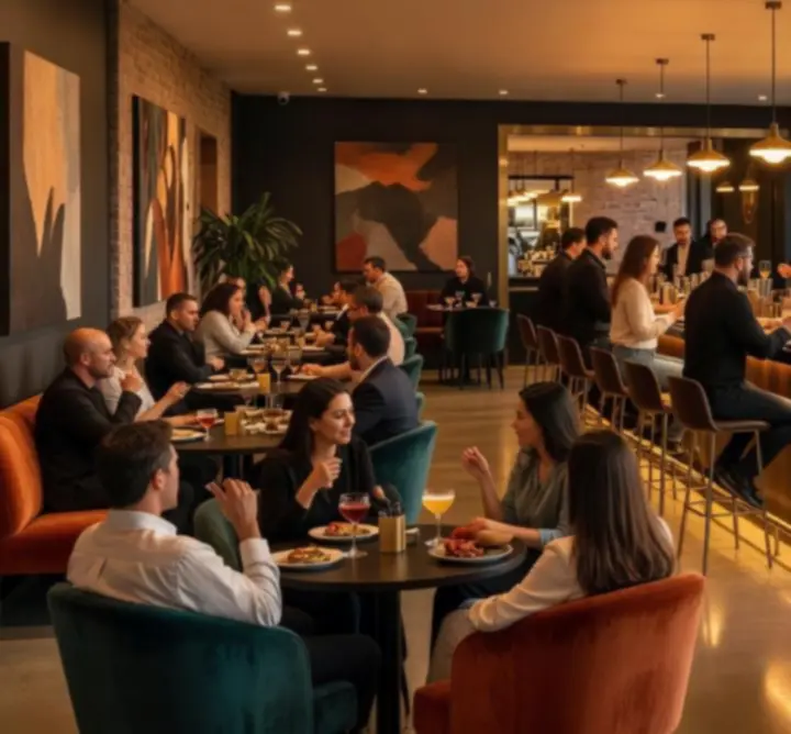 Przytulne wnętrze baru i restauracji GG-299-783 LIMITED, sprzyjające spotkaniom towarzyskim